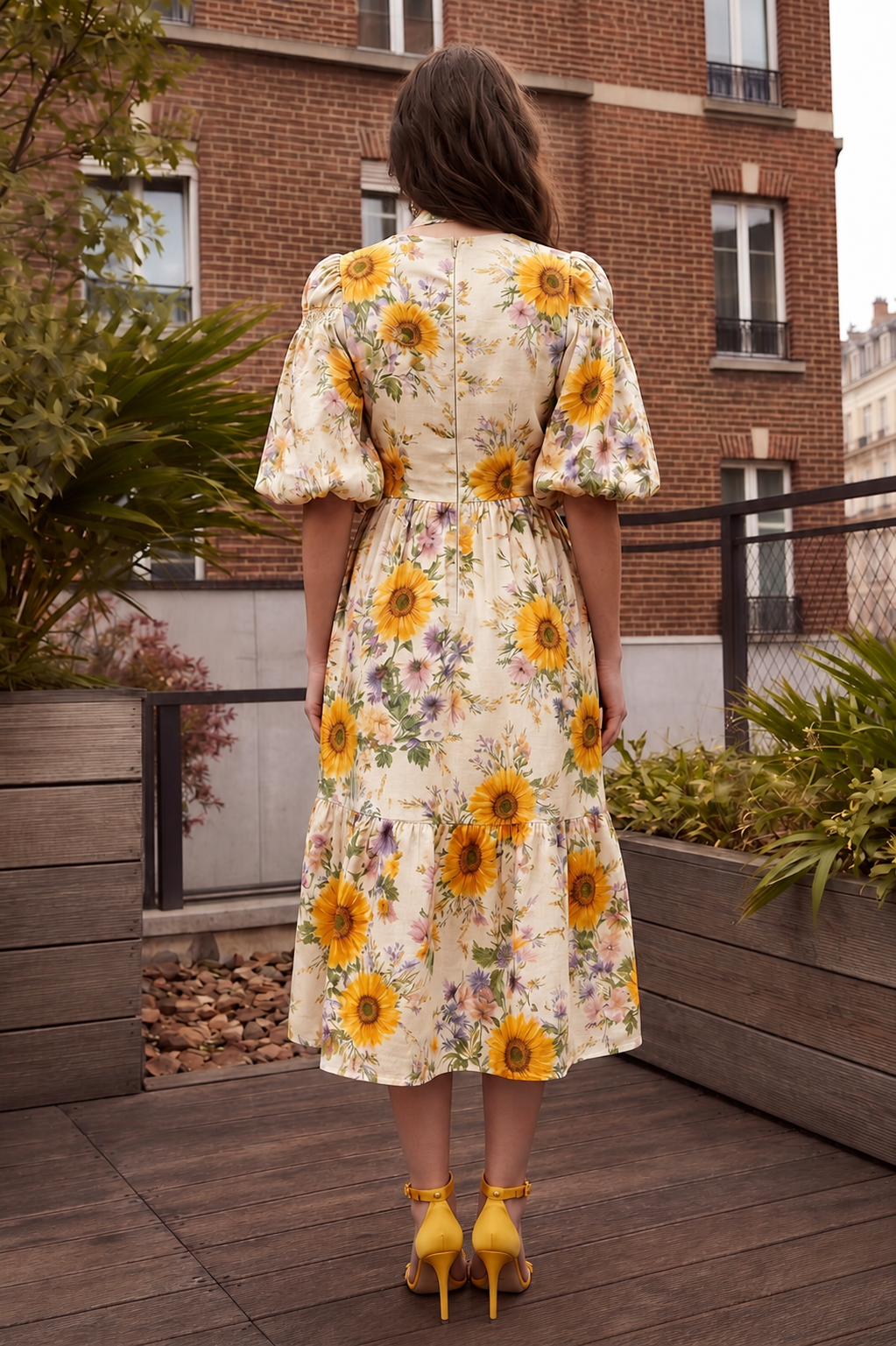 Sunlit Bloom Midi Dress