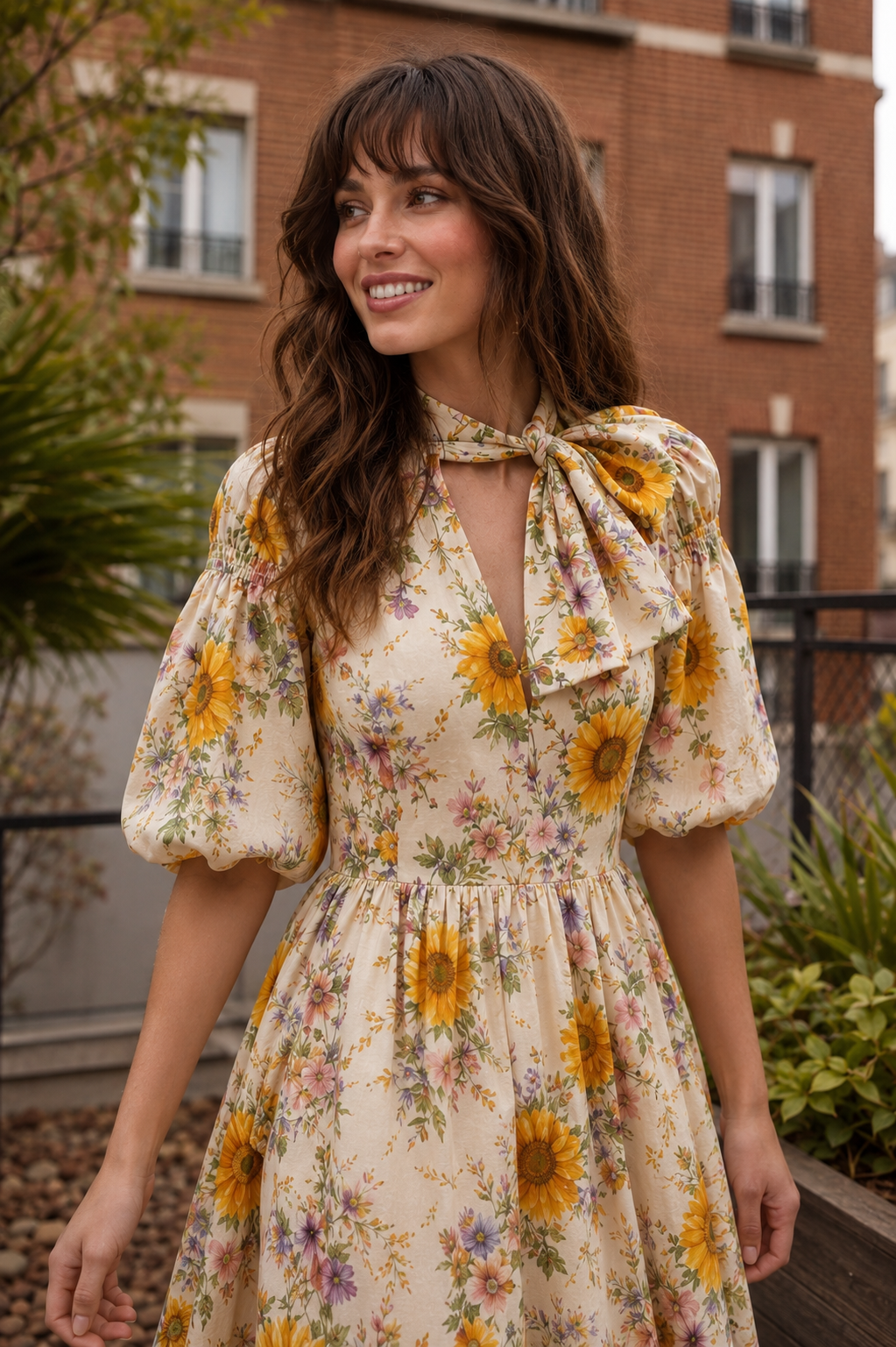 Sunlit Bloom Midi Dress