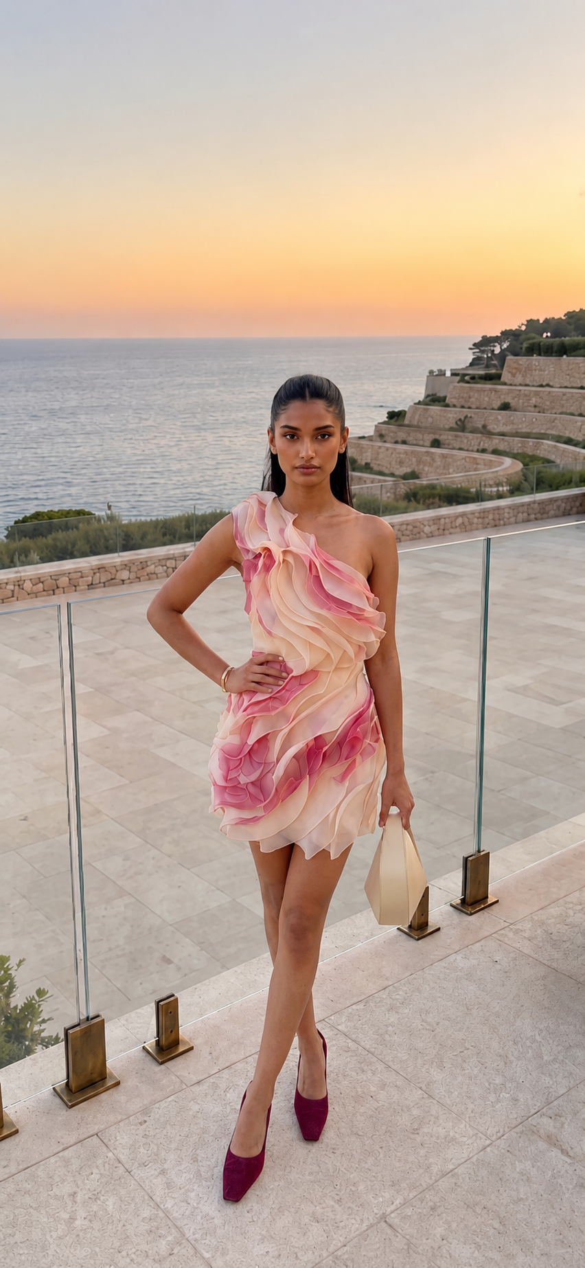 Avenelle Tide Ruffle Mini Dress