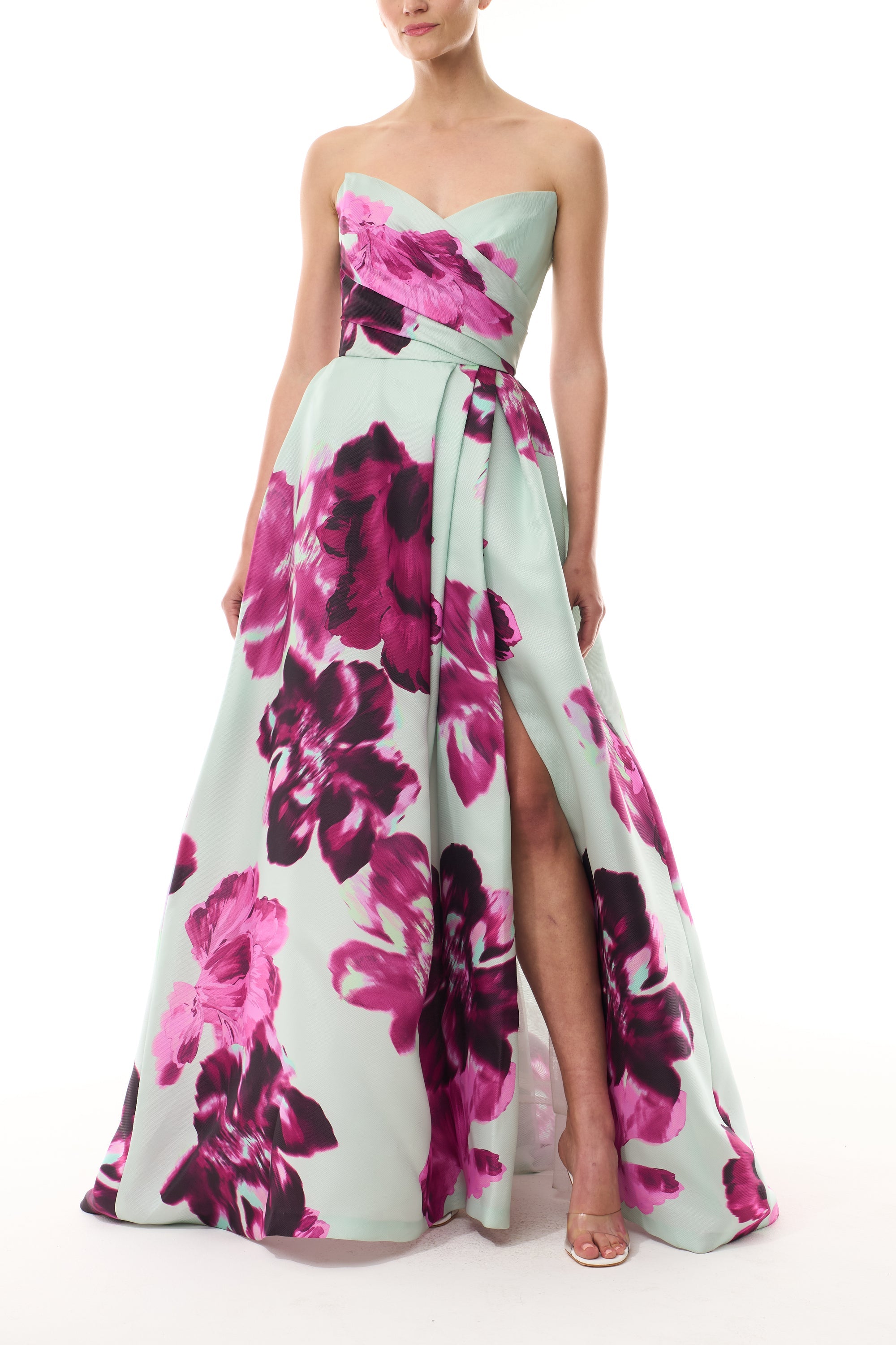 Electric Bloom Strapless Dress