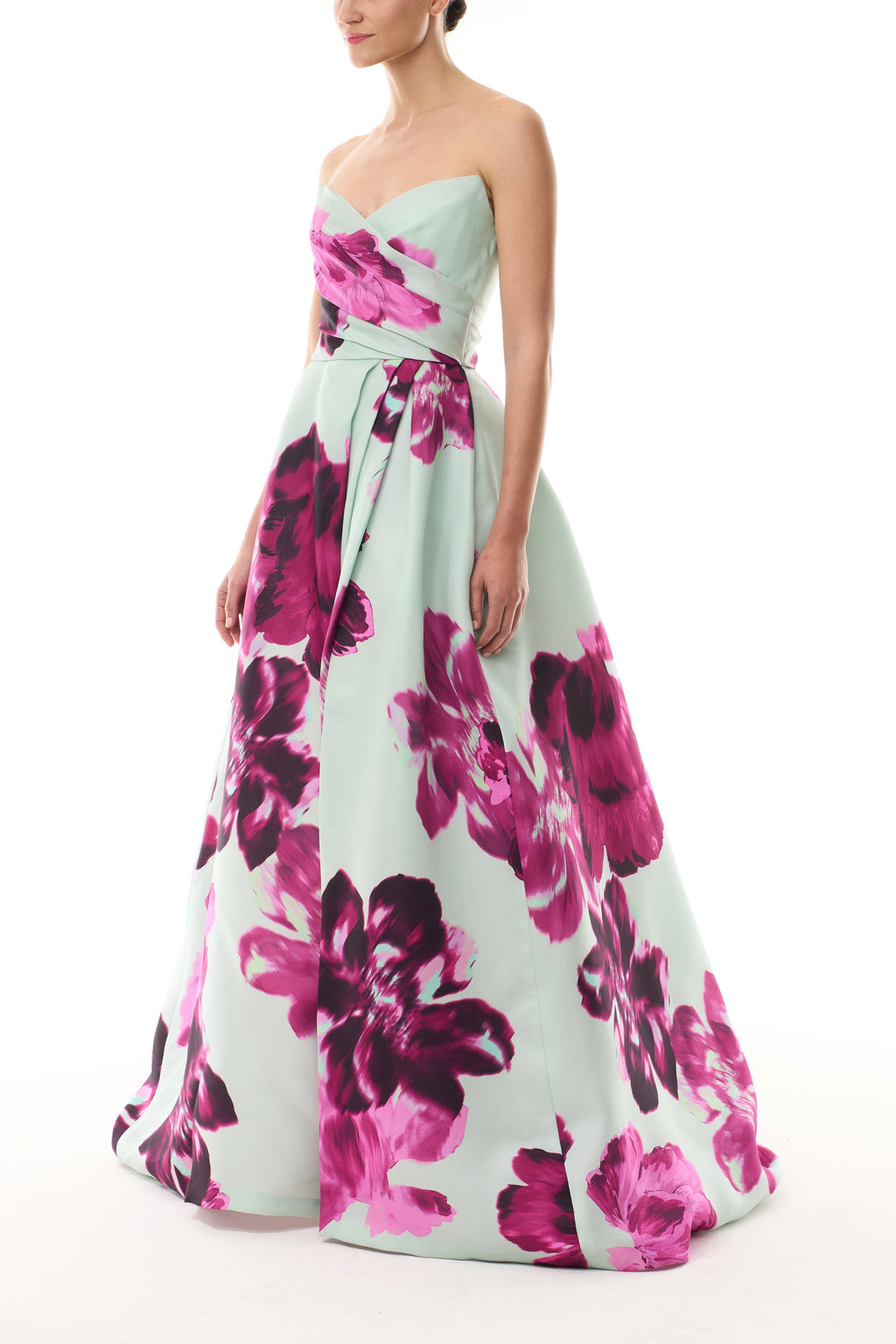 Electric Bloom Strapless Dress
