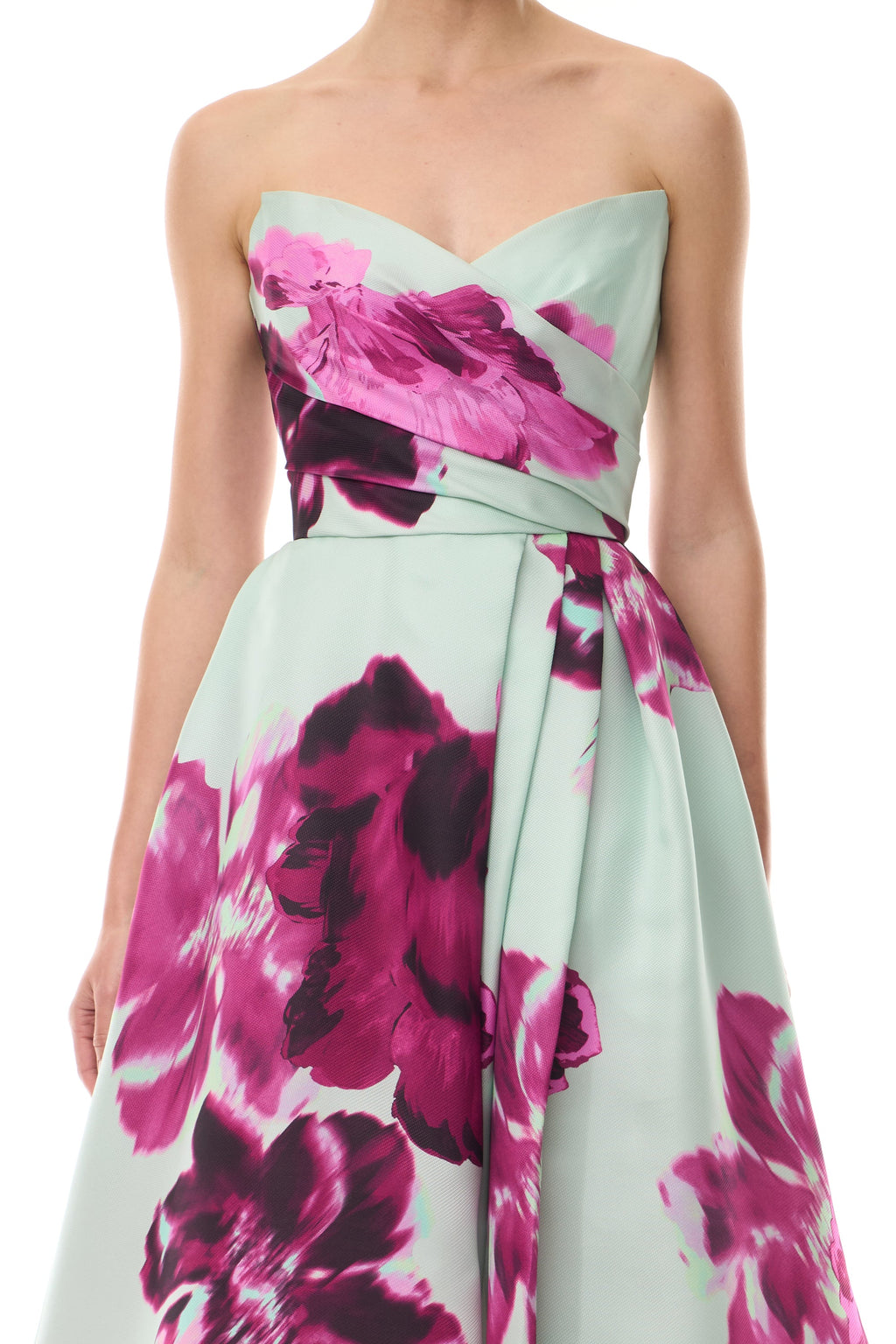 Electric Bloom Strapless Dress
