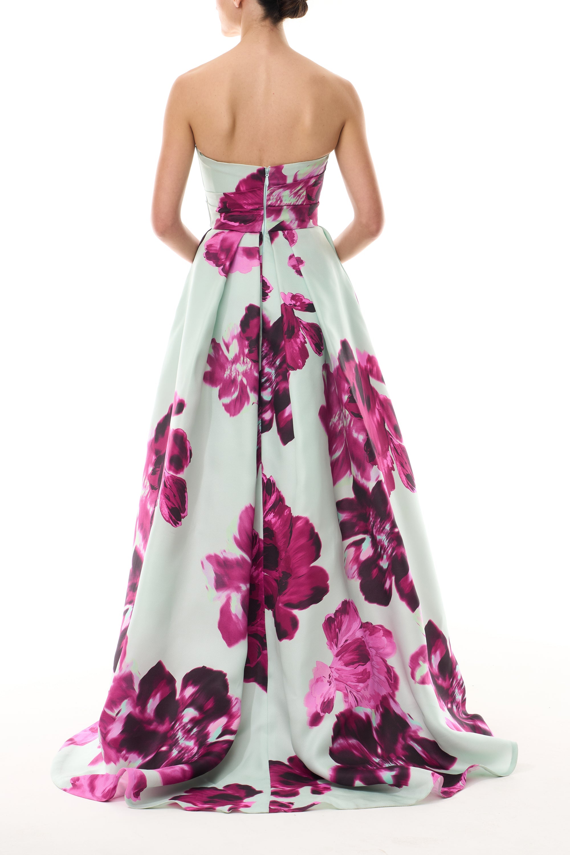 Electric Bloom Strapless Dress