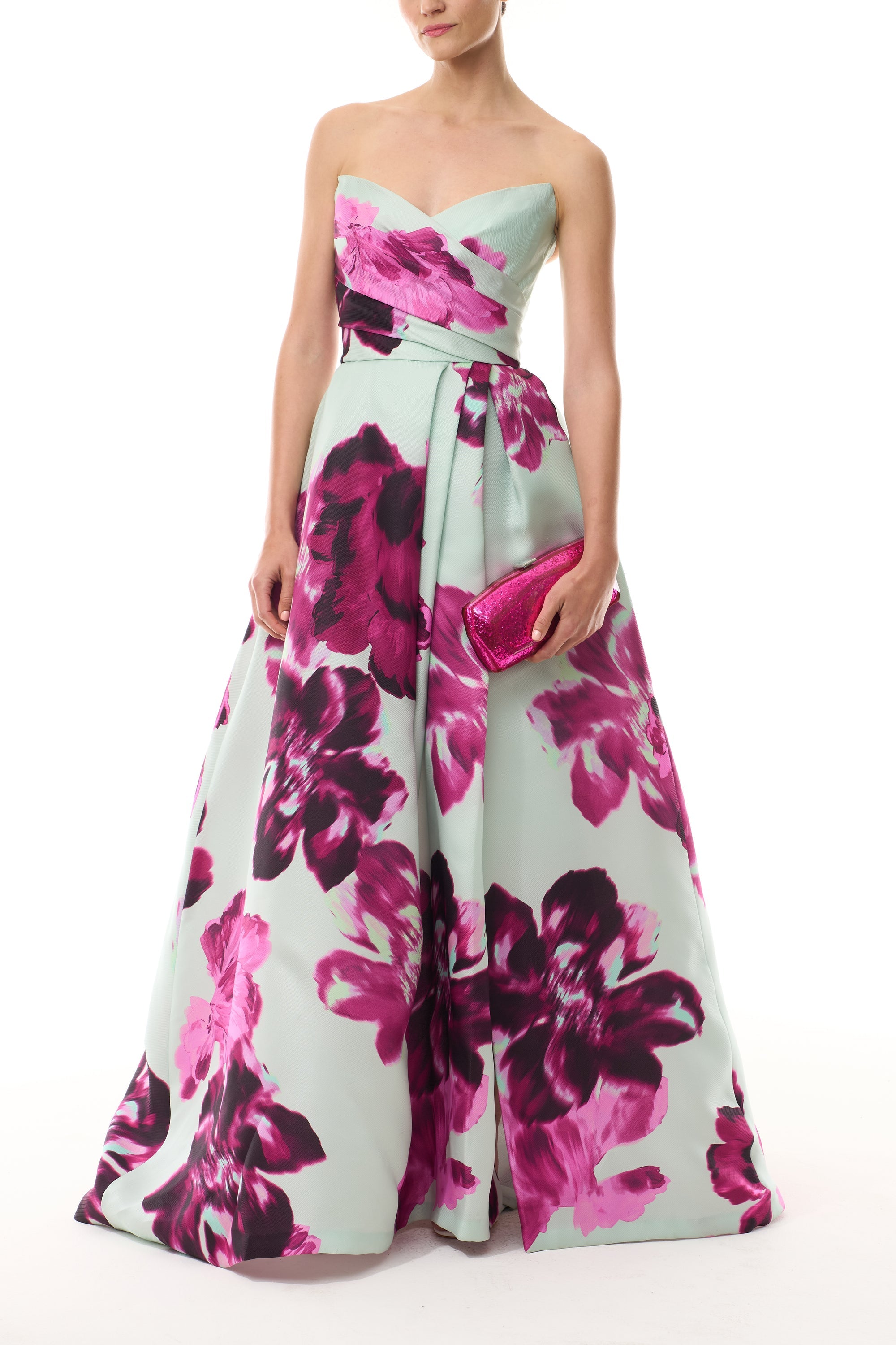 Electric Bloom Strapless Dress