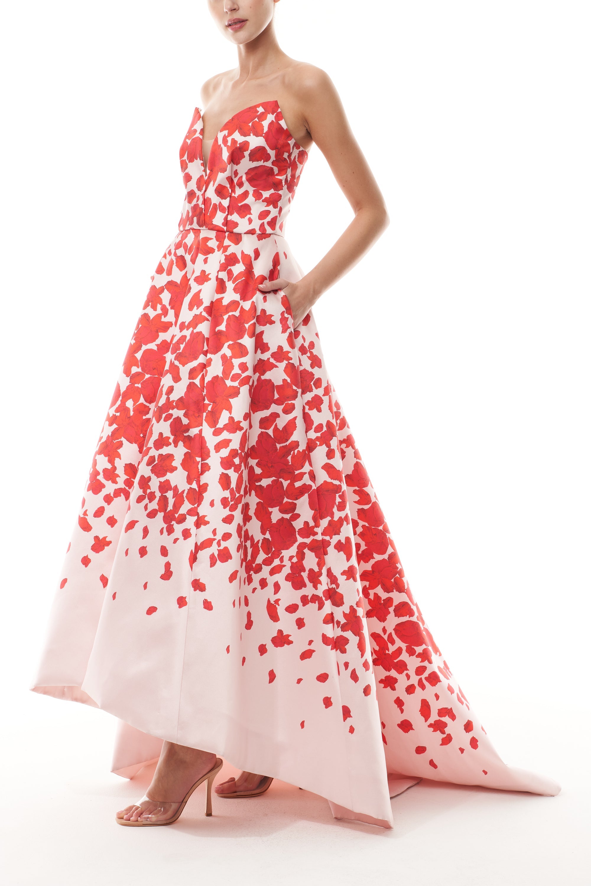 Rose Petal Strapless Dress