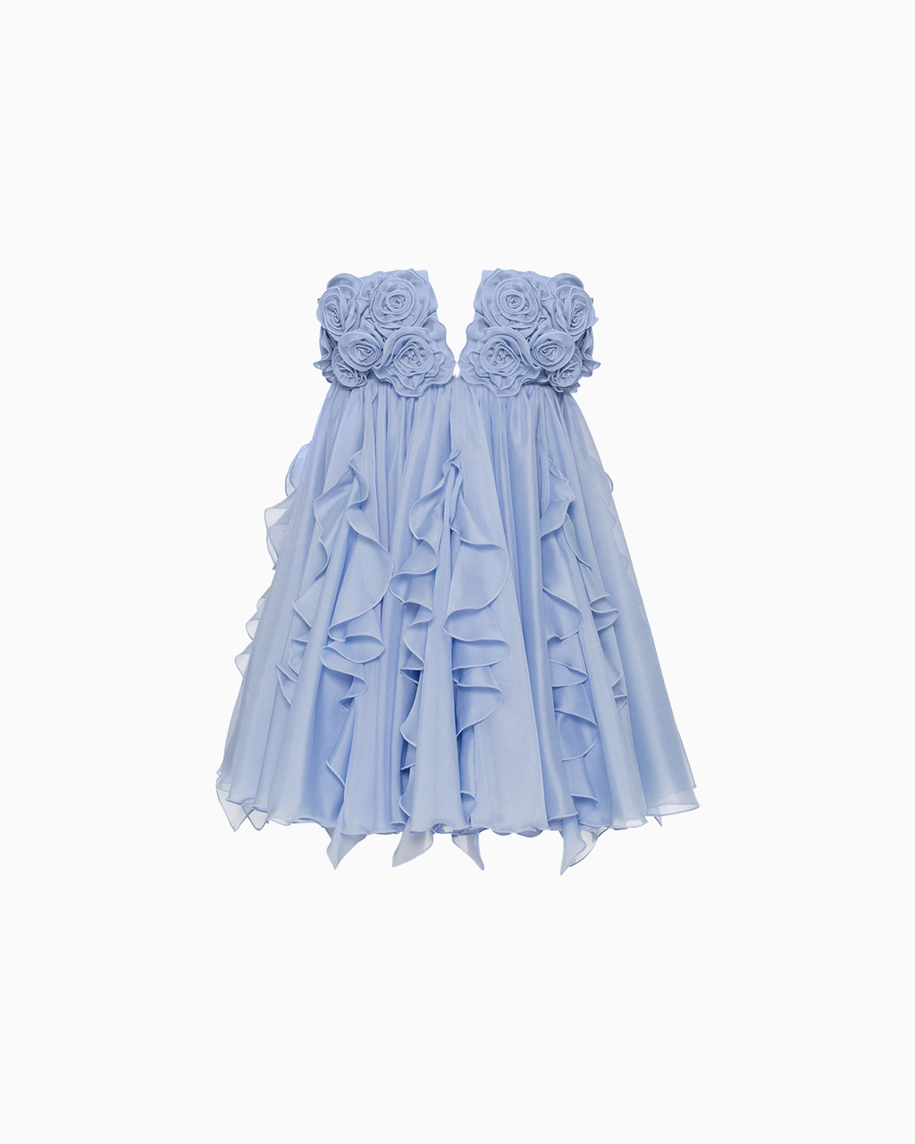 Serenity Blue Rosette Bloom Dress