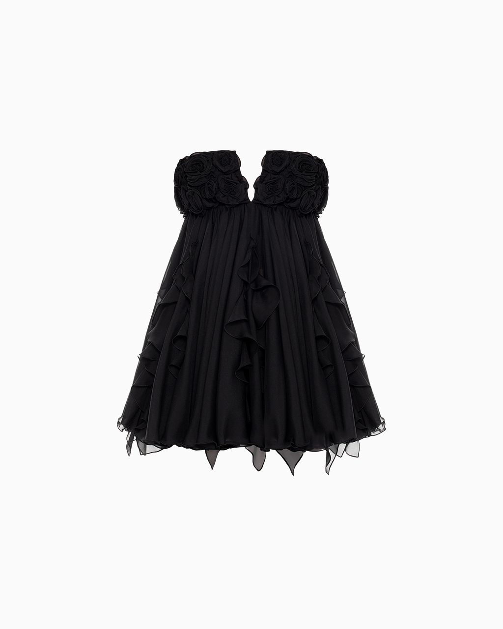 Black Rosette Bloom Dress