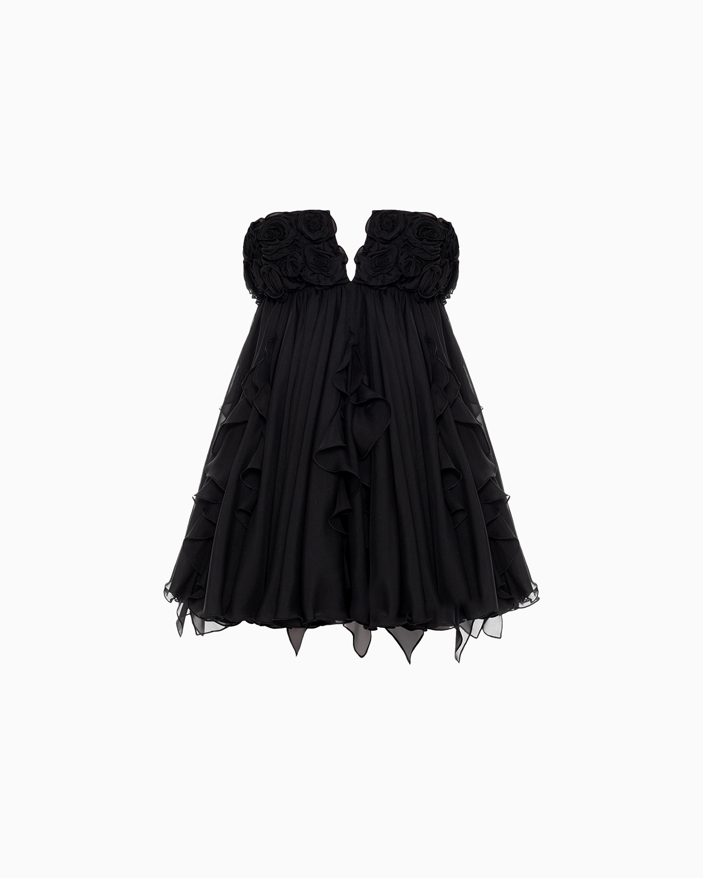 Black Rosette Bloom Dress
