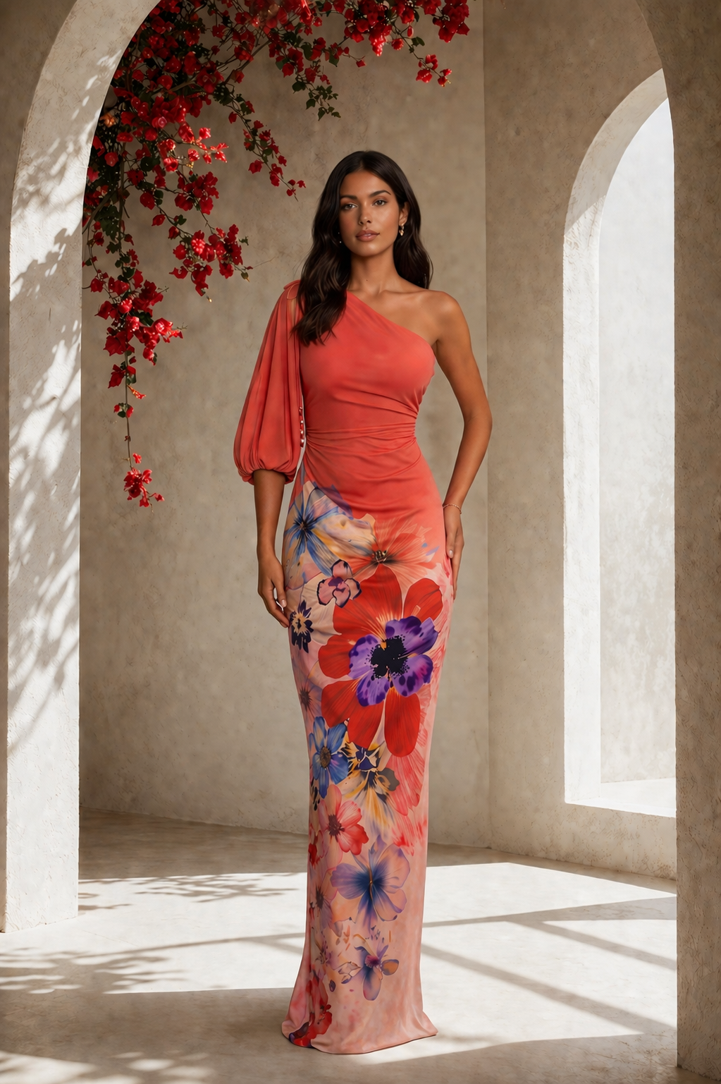 Roséa One-shoulder Gown