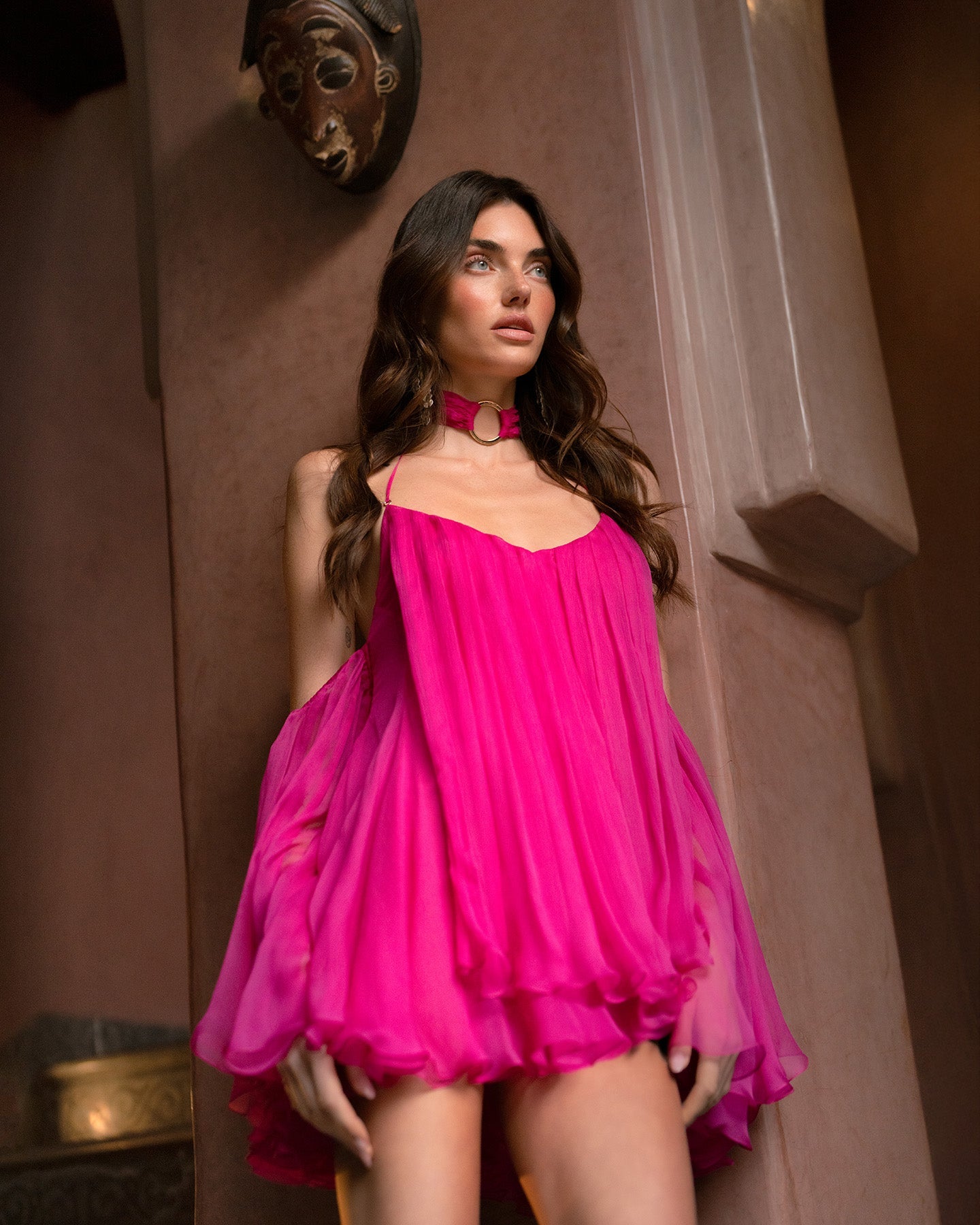 Magenta Renoncule Butterfly Dress