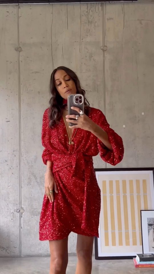 Sequin Wrap Mini Dress