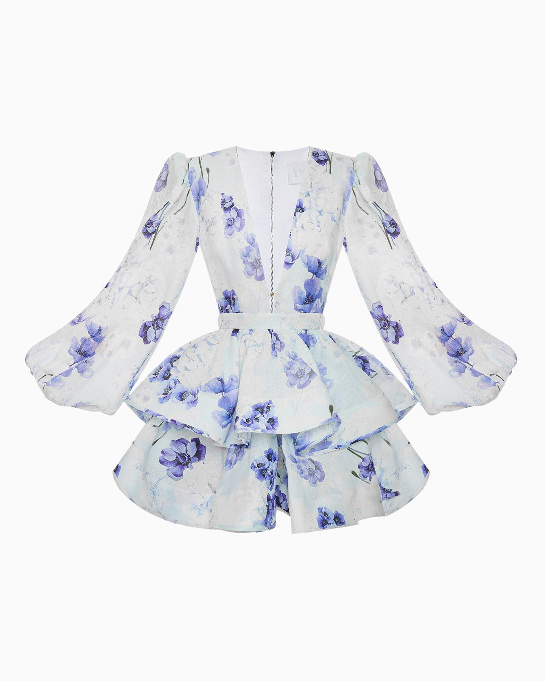 Blue Blossom V-neck Dress