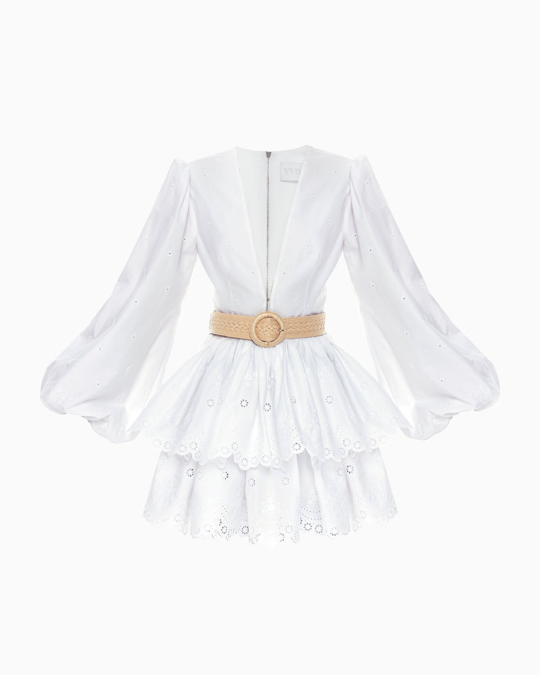 White V-Neck Dress