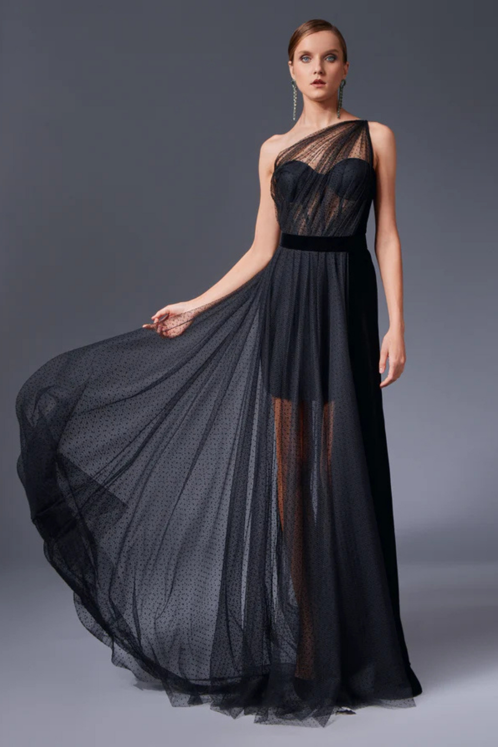 Draped Illusion Corset Dress