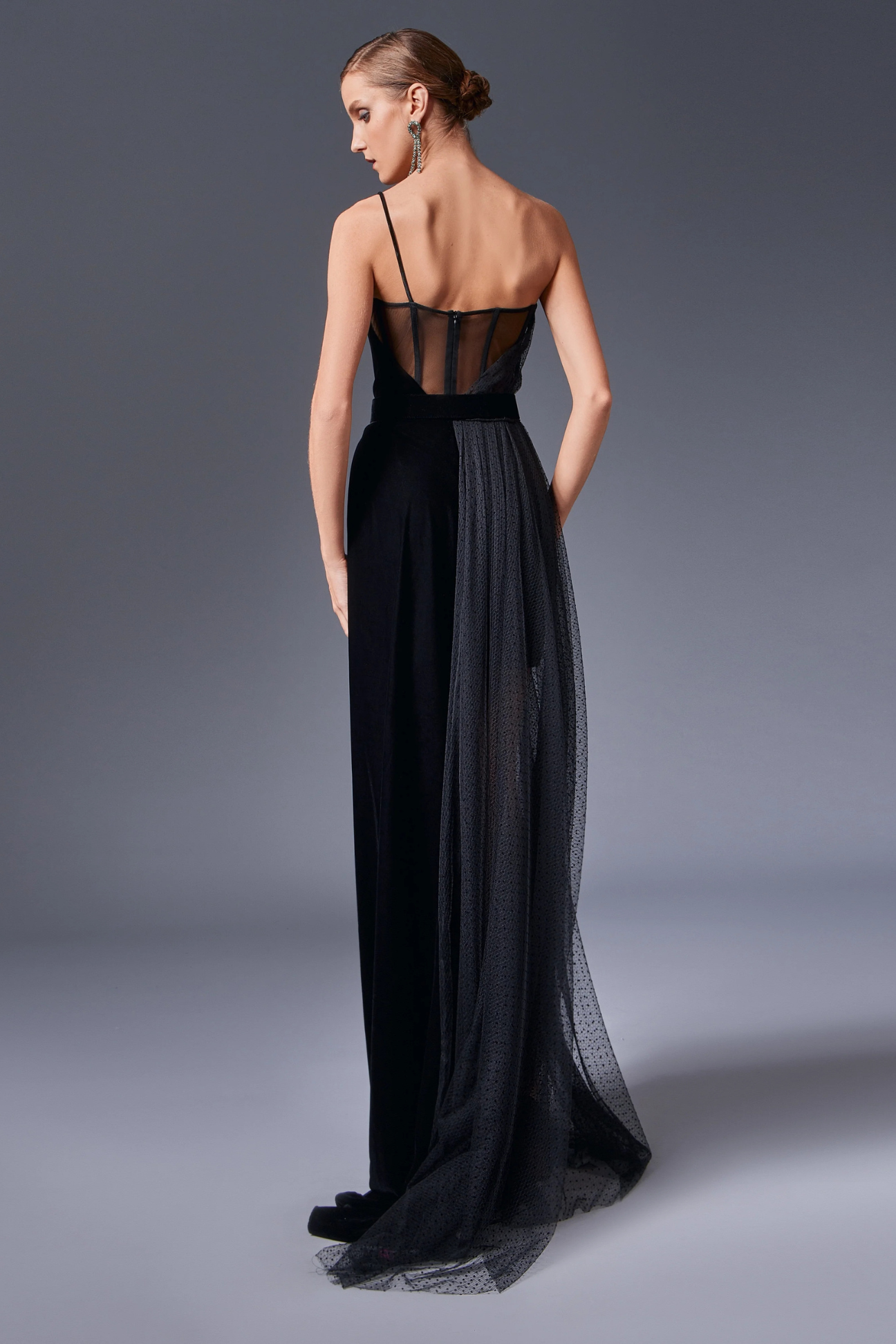 Draped Illusion Corset Dress
