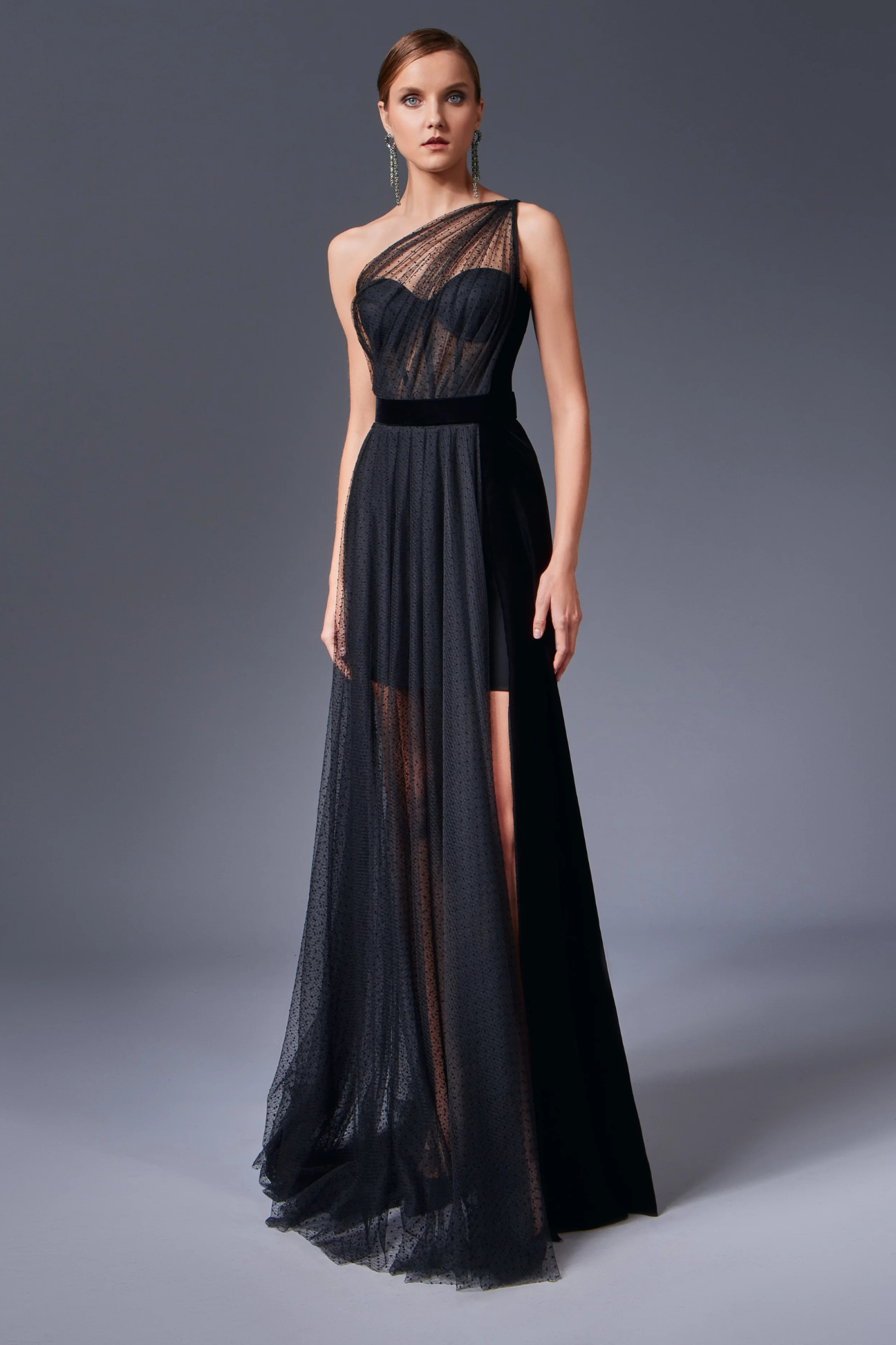 Draped Illusion Corset Dress