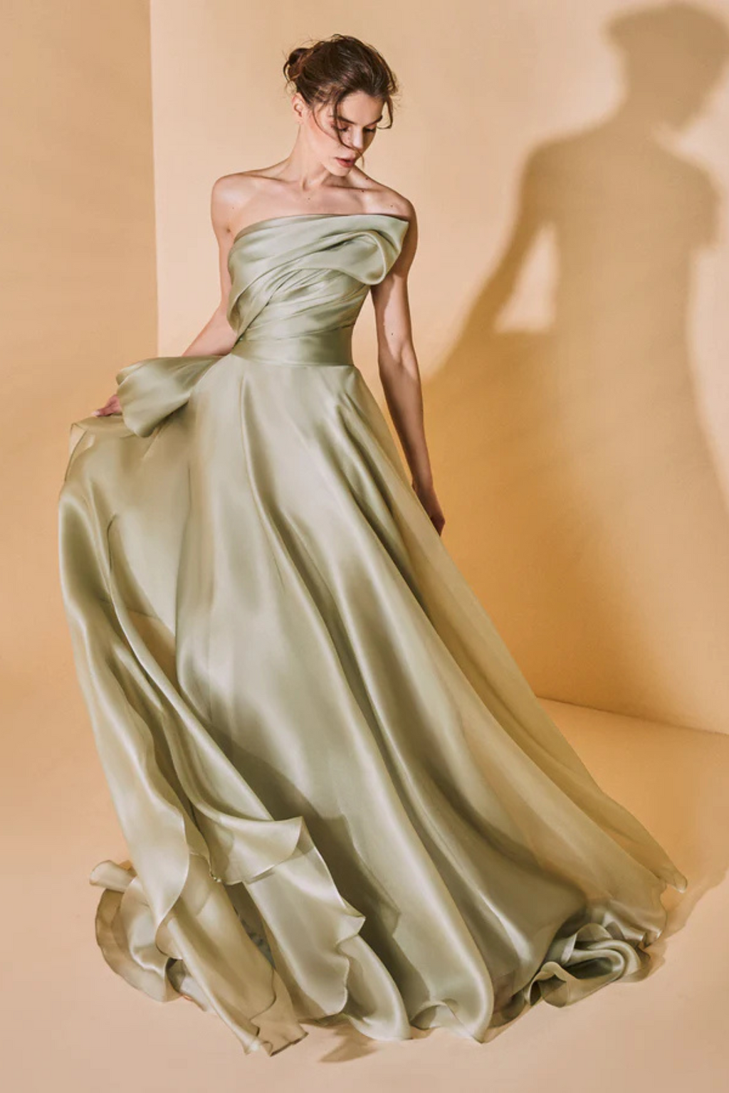 Strapless 3D Draped Dress