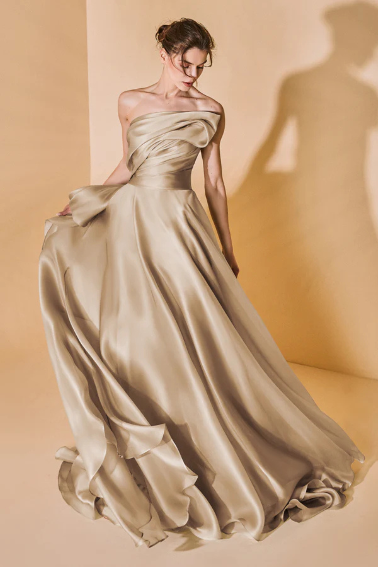 Strapless 3D Draped Dress