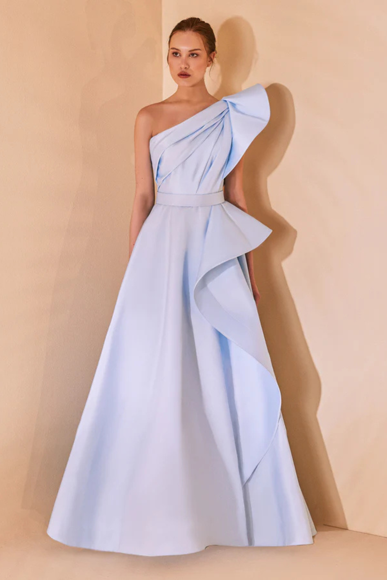 Ruffled One-Shoulder Dress