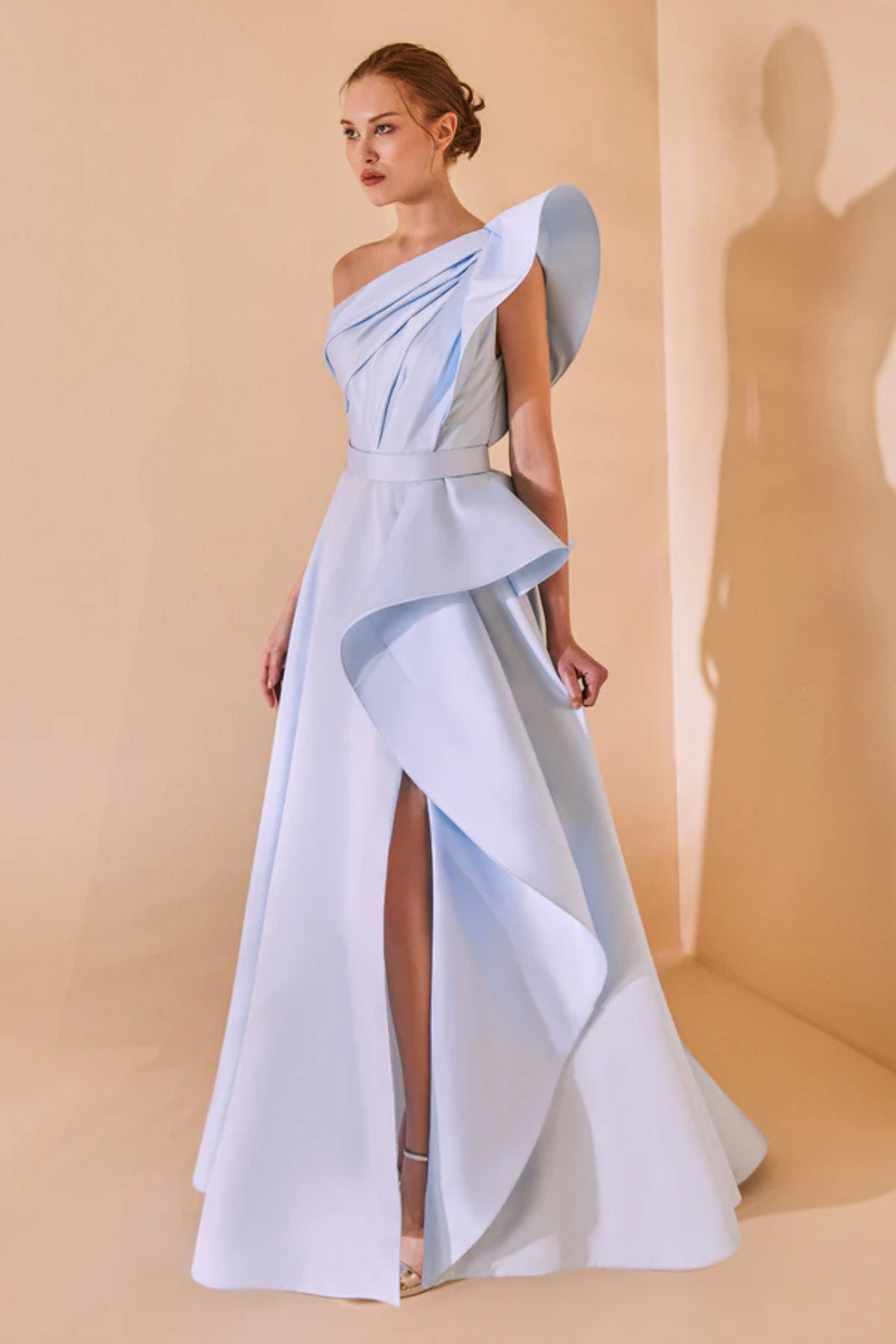 Ruffled One-Shoulder Dress