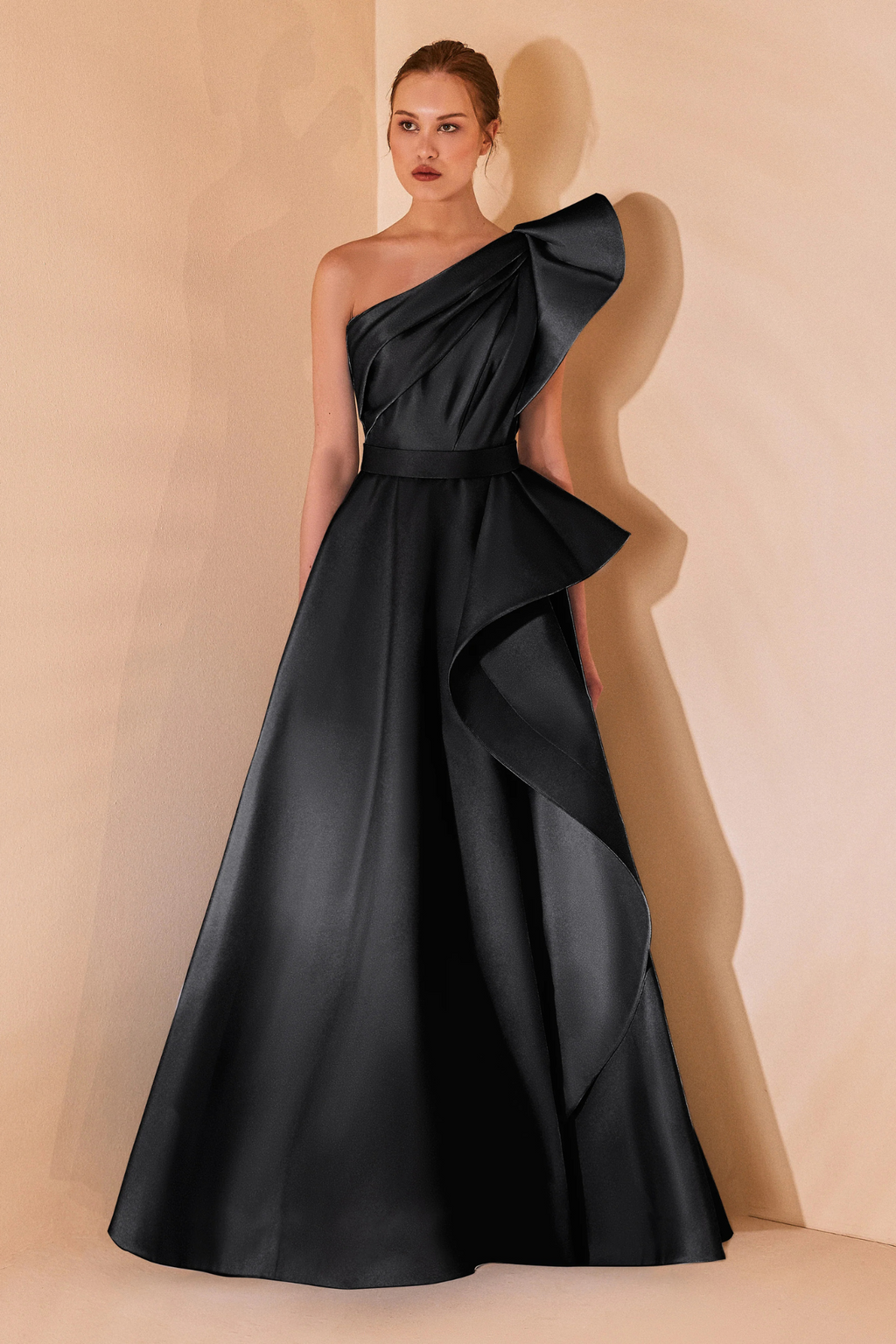 Ruffled One-Shoulder Dress