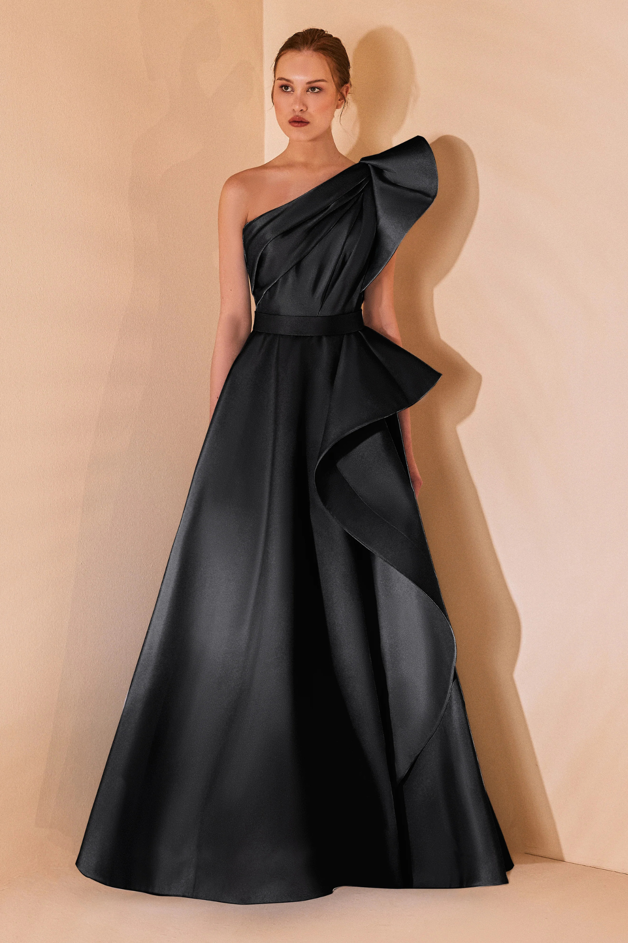 Ruffled One-Shoulder Dress