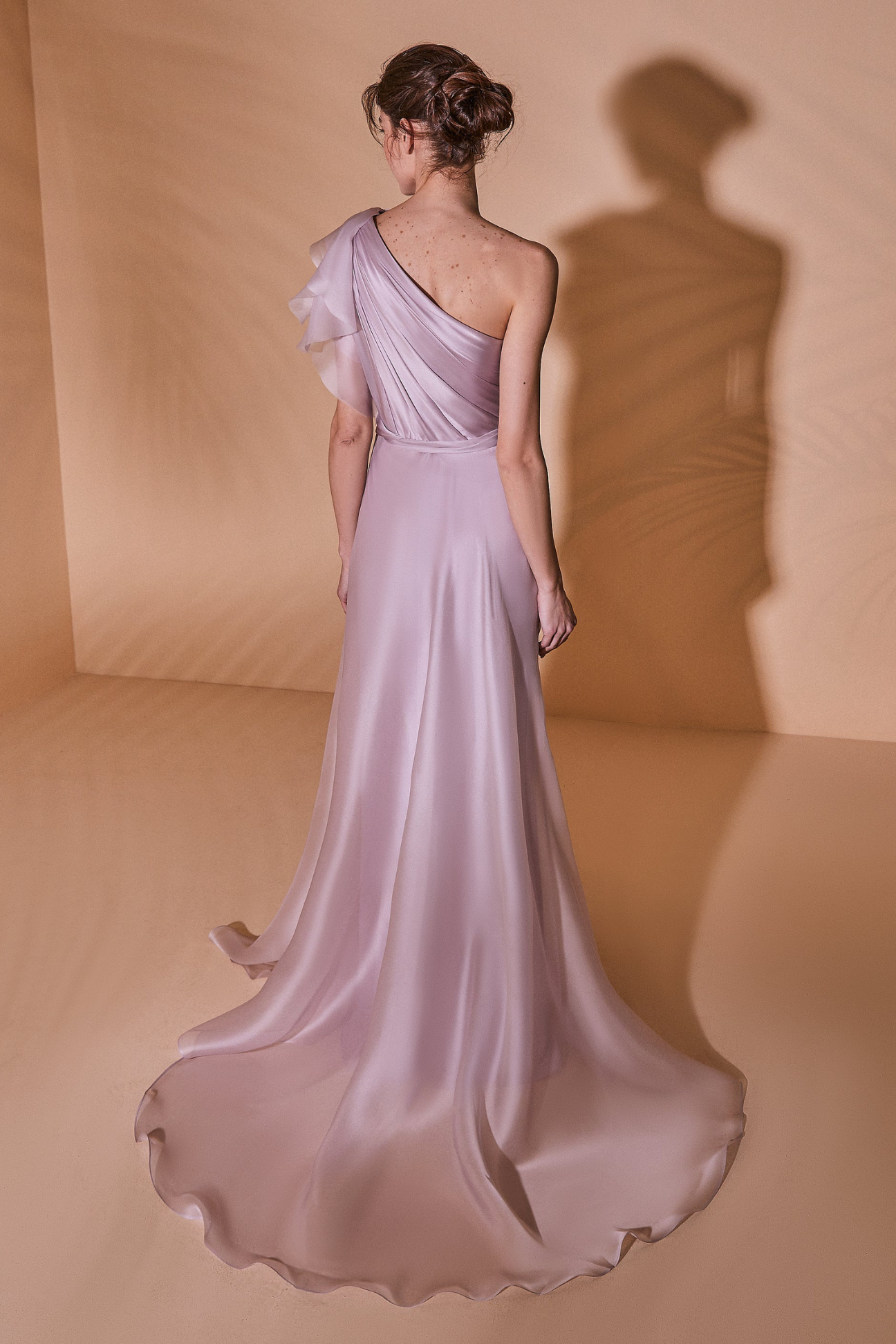 One-Shoulder Ruffled Organza Dress