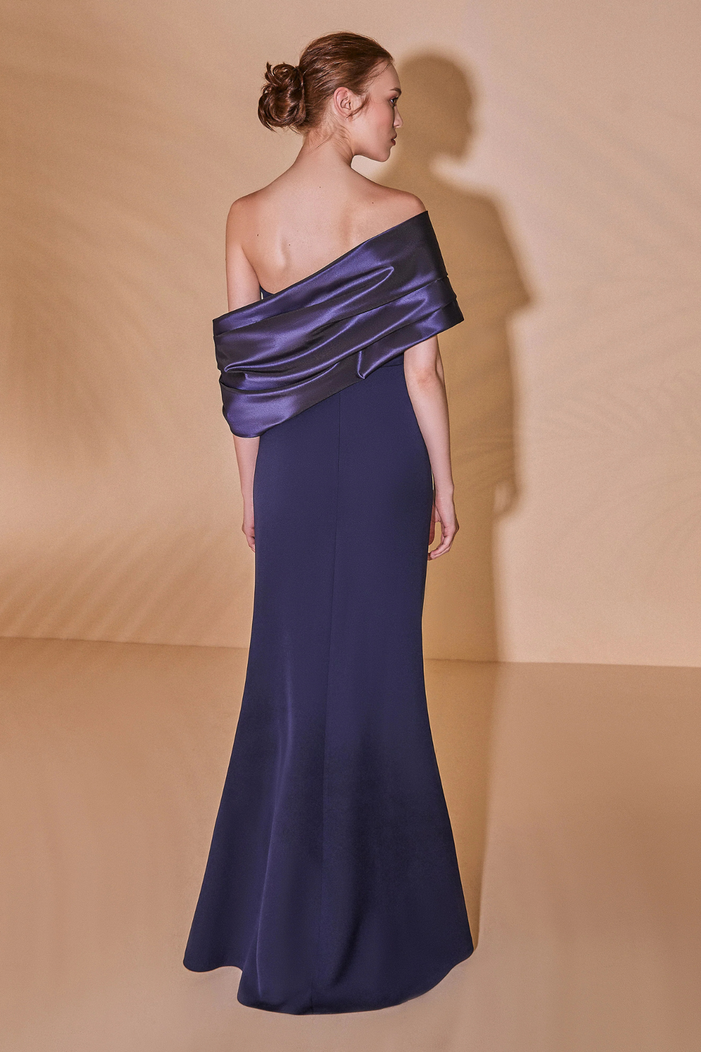 Pleated Off Shoulder Sheath Dress