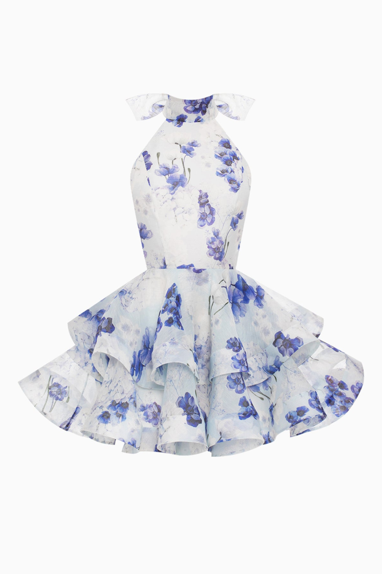 Blue Blossom Backless Dress