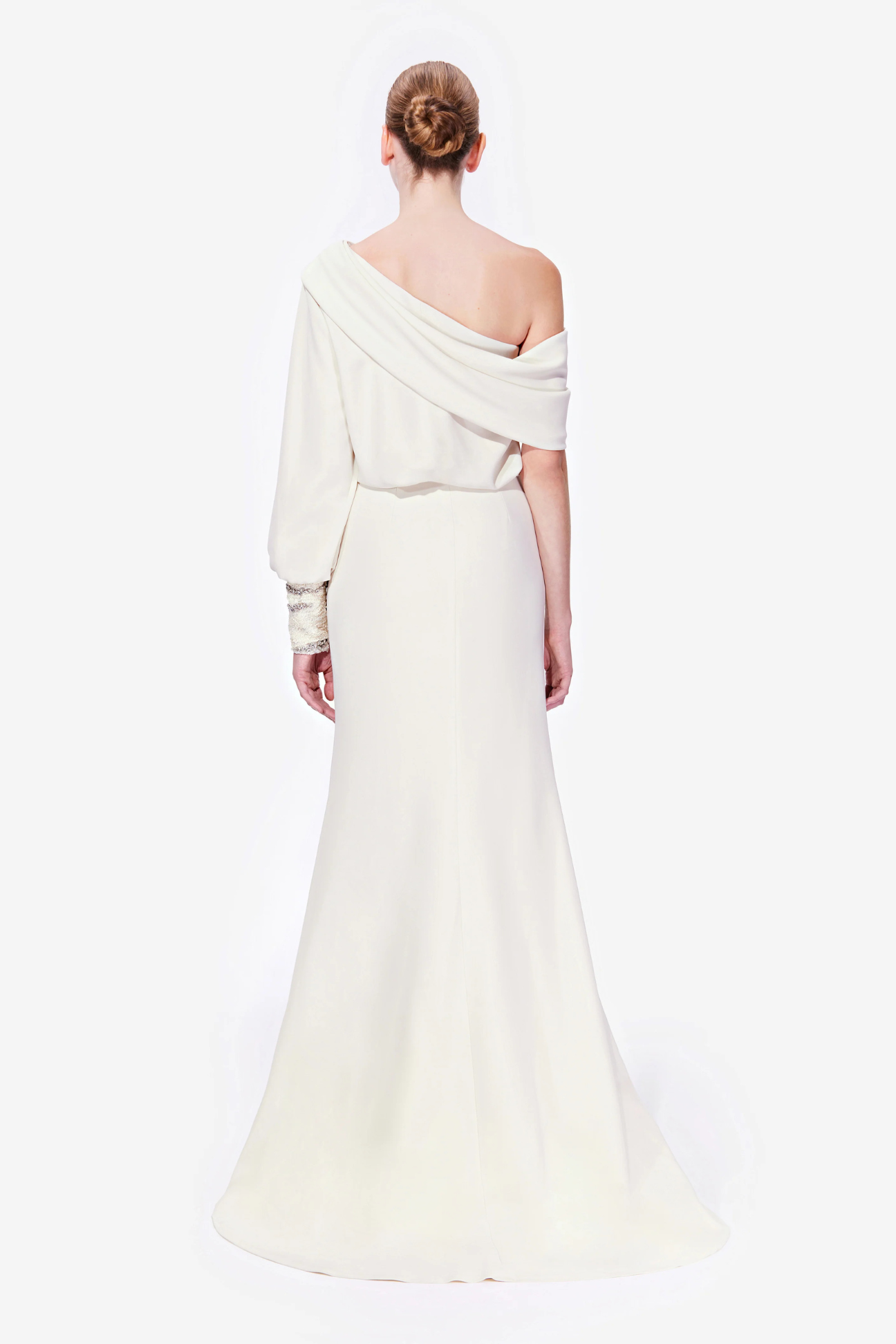 Asymmetric Draped One Sleeve Dress