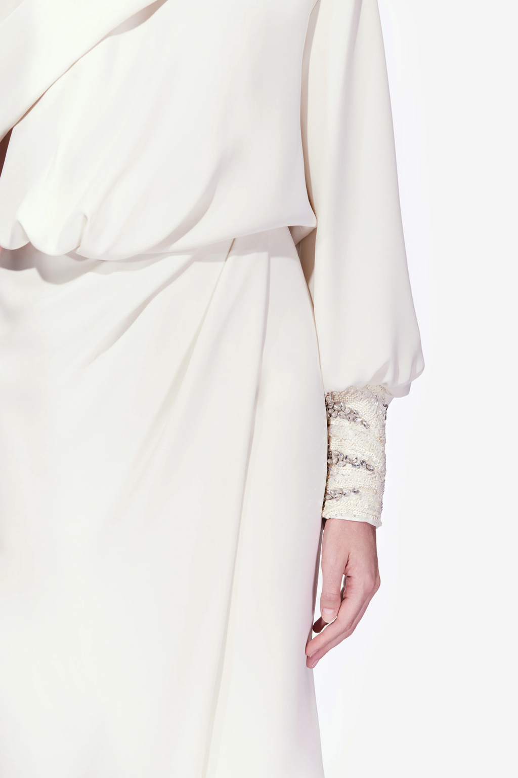 Asymmetric Draped One Sleeve Dress