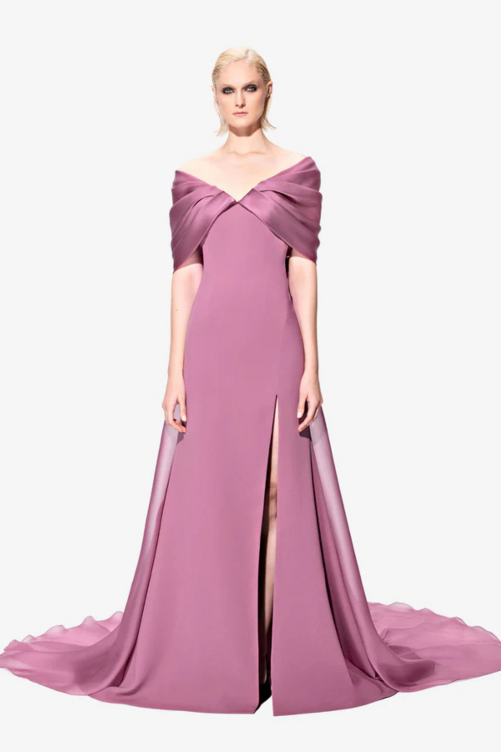 Off-The-Shoulder V-Neckline Dress