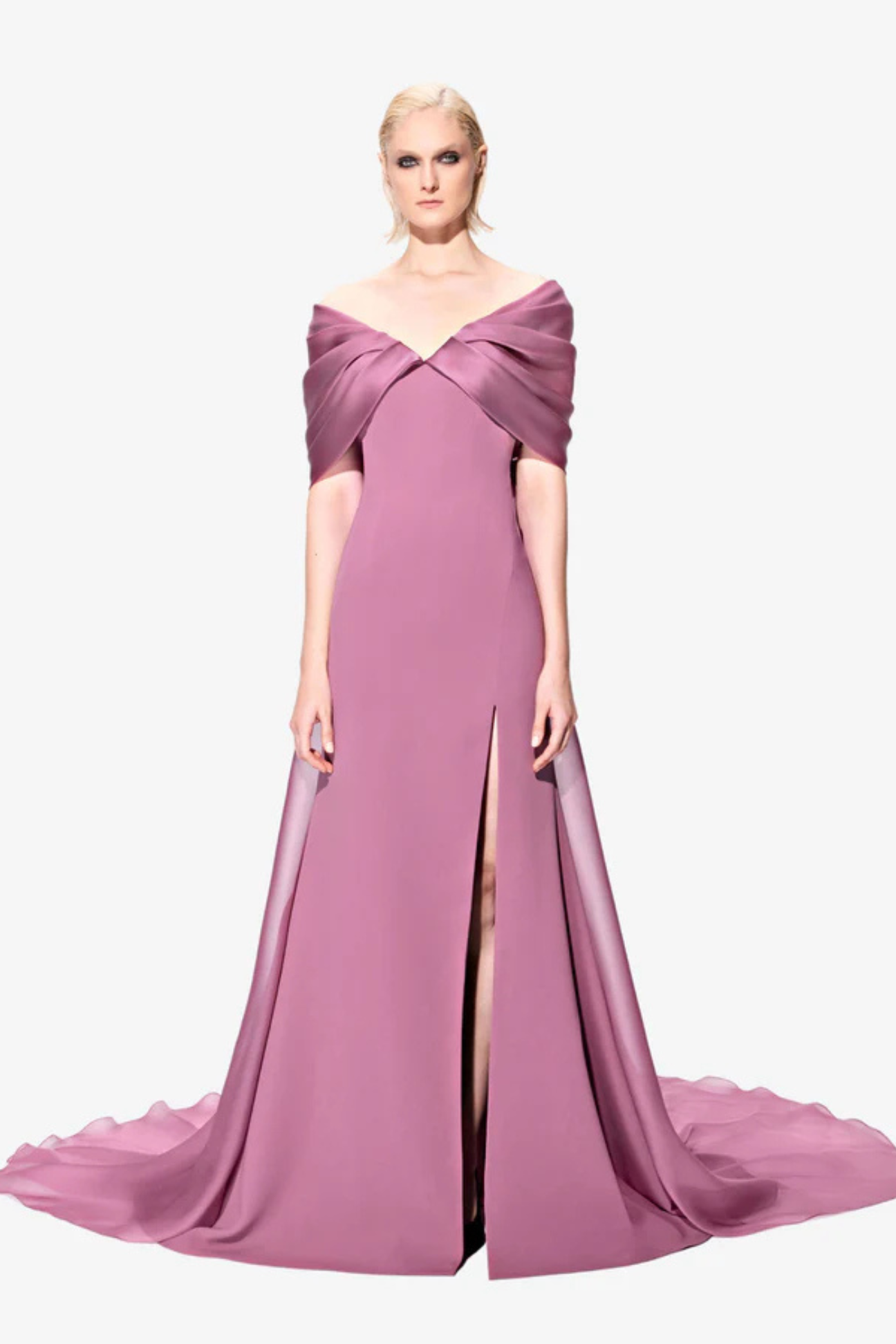 Off-The-Shoulder V-Neckline Dress