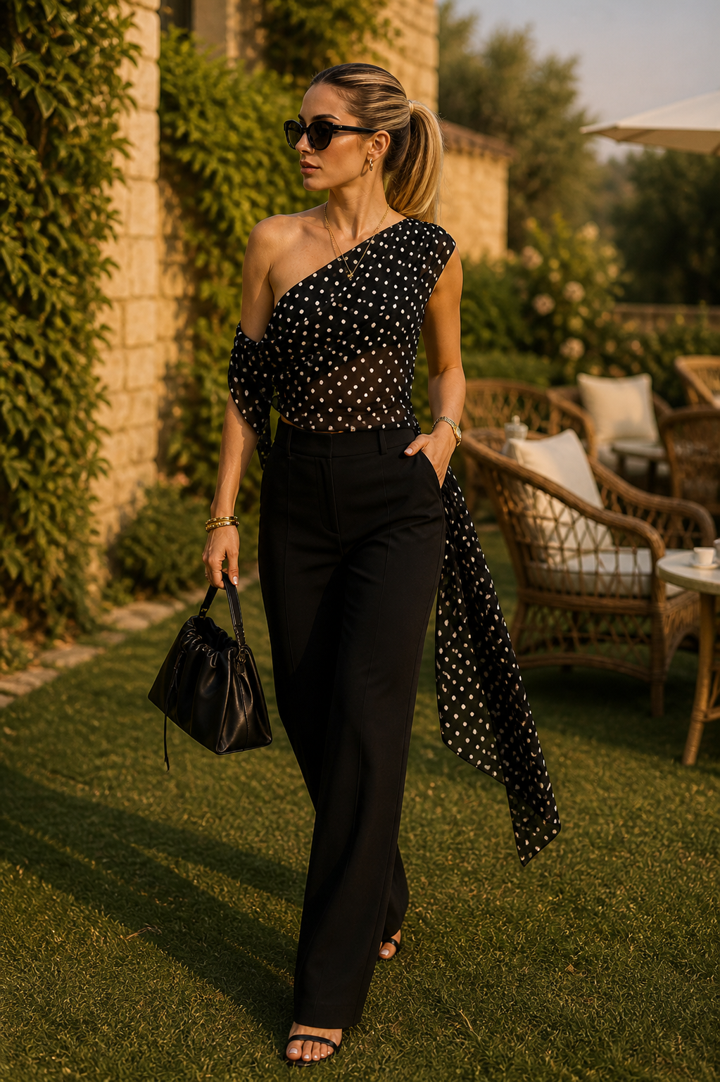 One Shoulder Draped Top