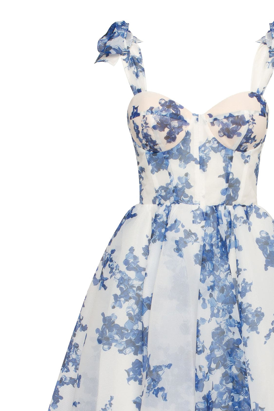 Hydrangea Tie-Strap Midi Dress