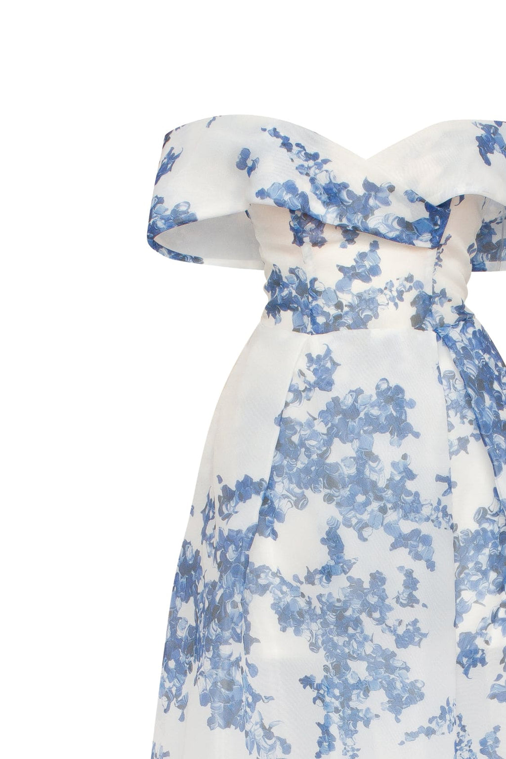 Hydrangea Off-Shoulder Maxi Dress