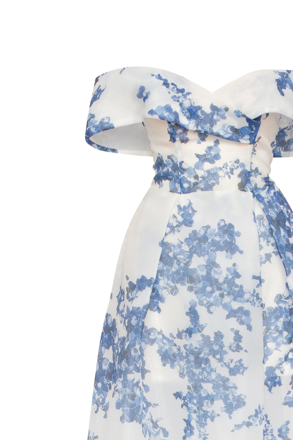 Hydrangea Off-Shoulder Maxi Dress