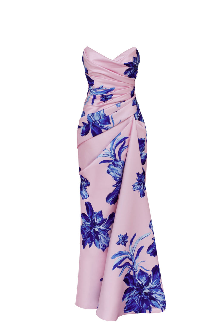 Summer Soirée Strapless Pink Maxi Dress