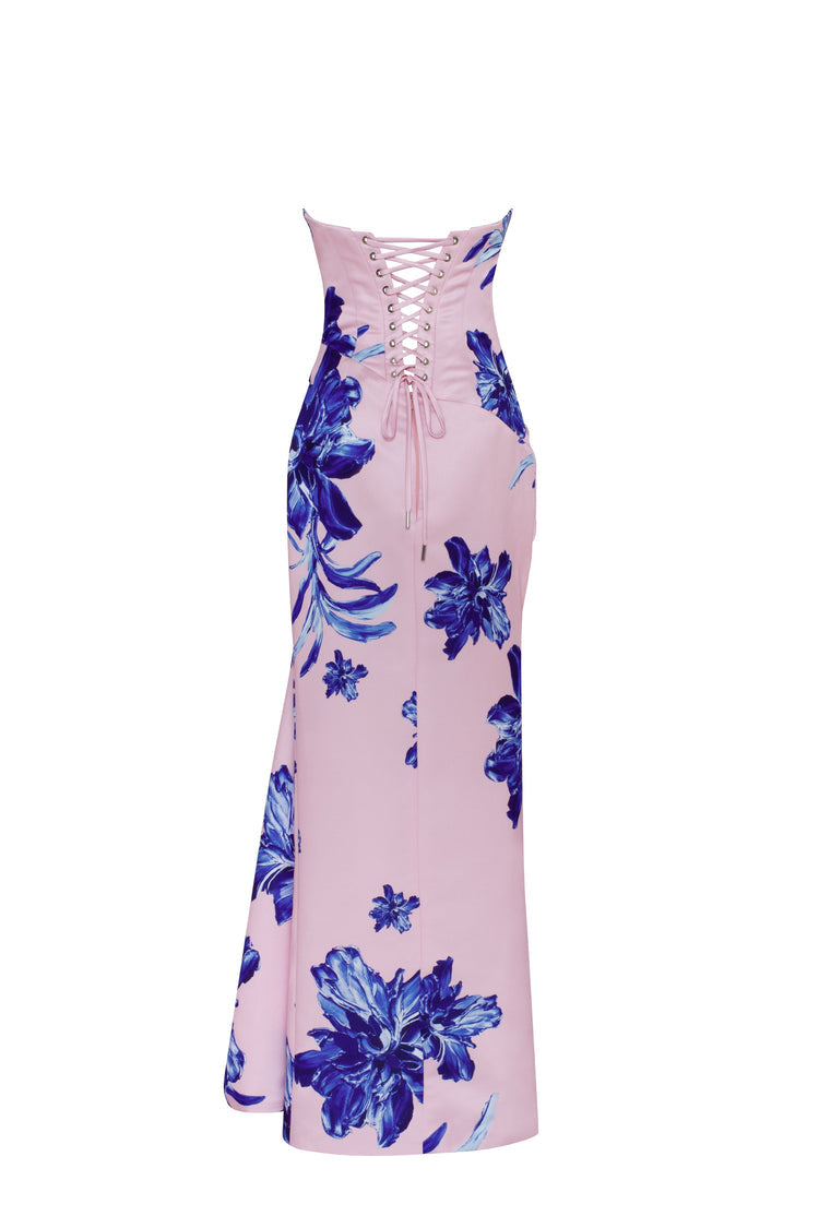 Summer Soirée Strapless Pink Maxi Dress