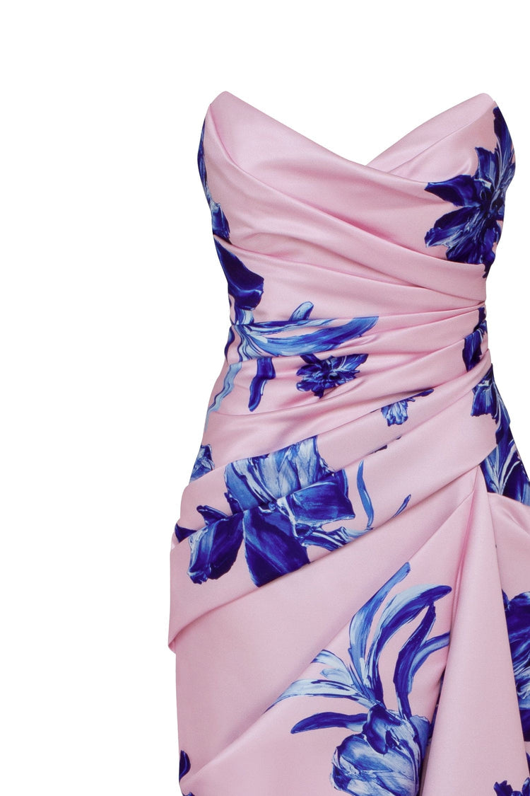 Summer Soirée Strapless Pink Maxi Dress