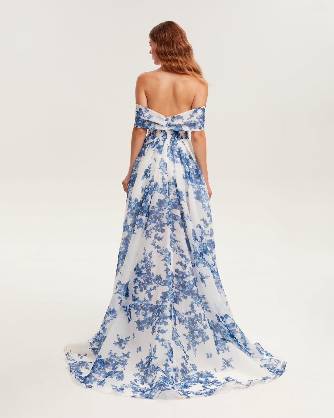 Hydrangea Off-Shoulder Maxi Dress