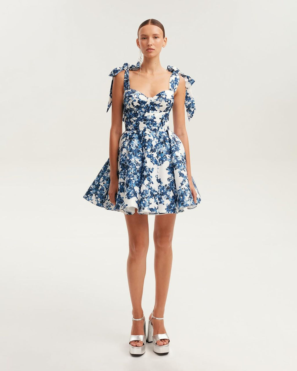 Ravishing Hydrangea Tie-Strap Mini Dress