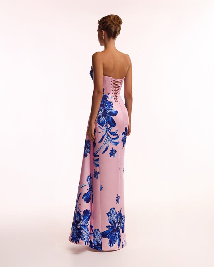 Summer Soirée Strapless Pink Maxi Dress