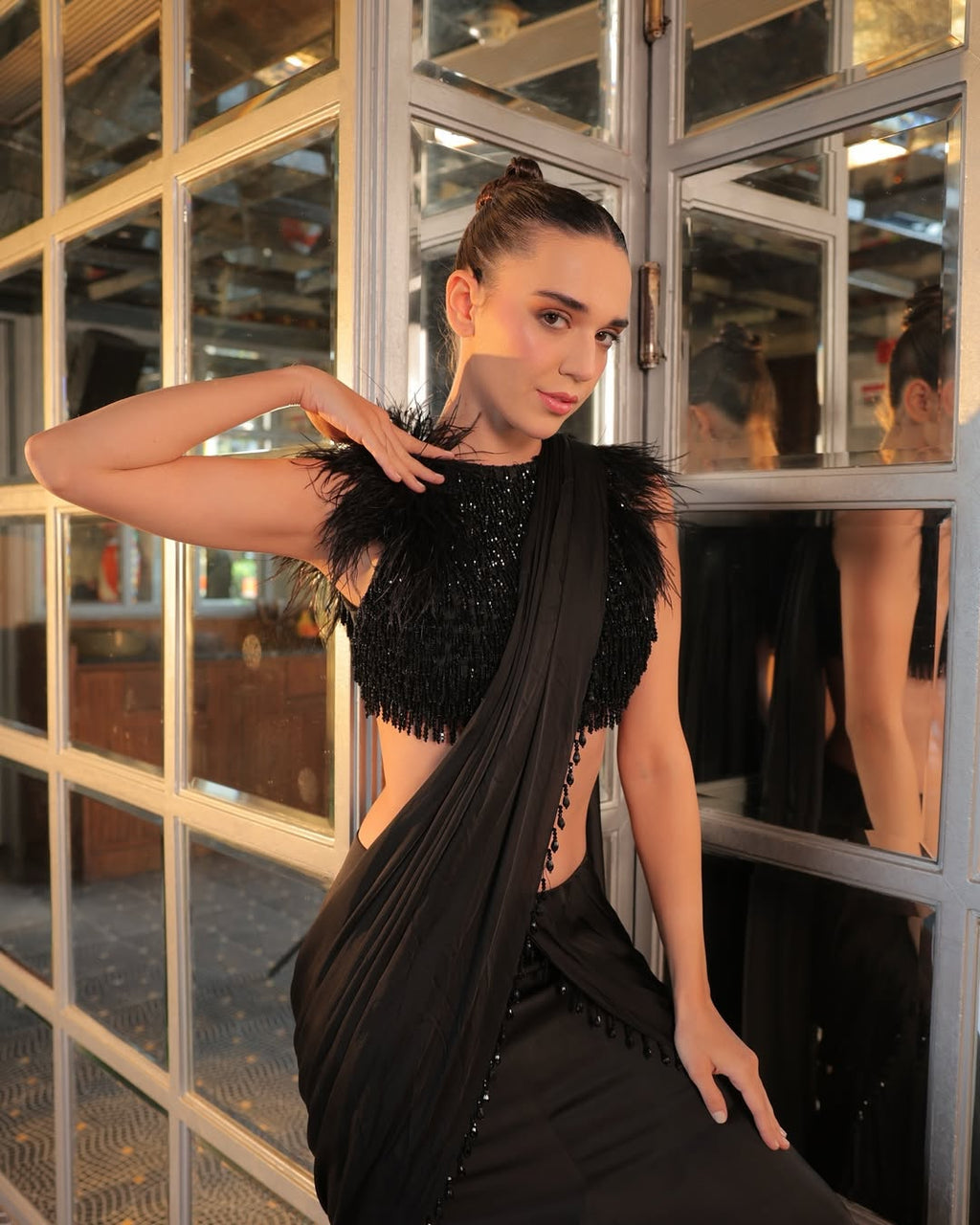 Midnight Obsidian Saree