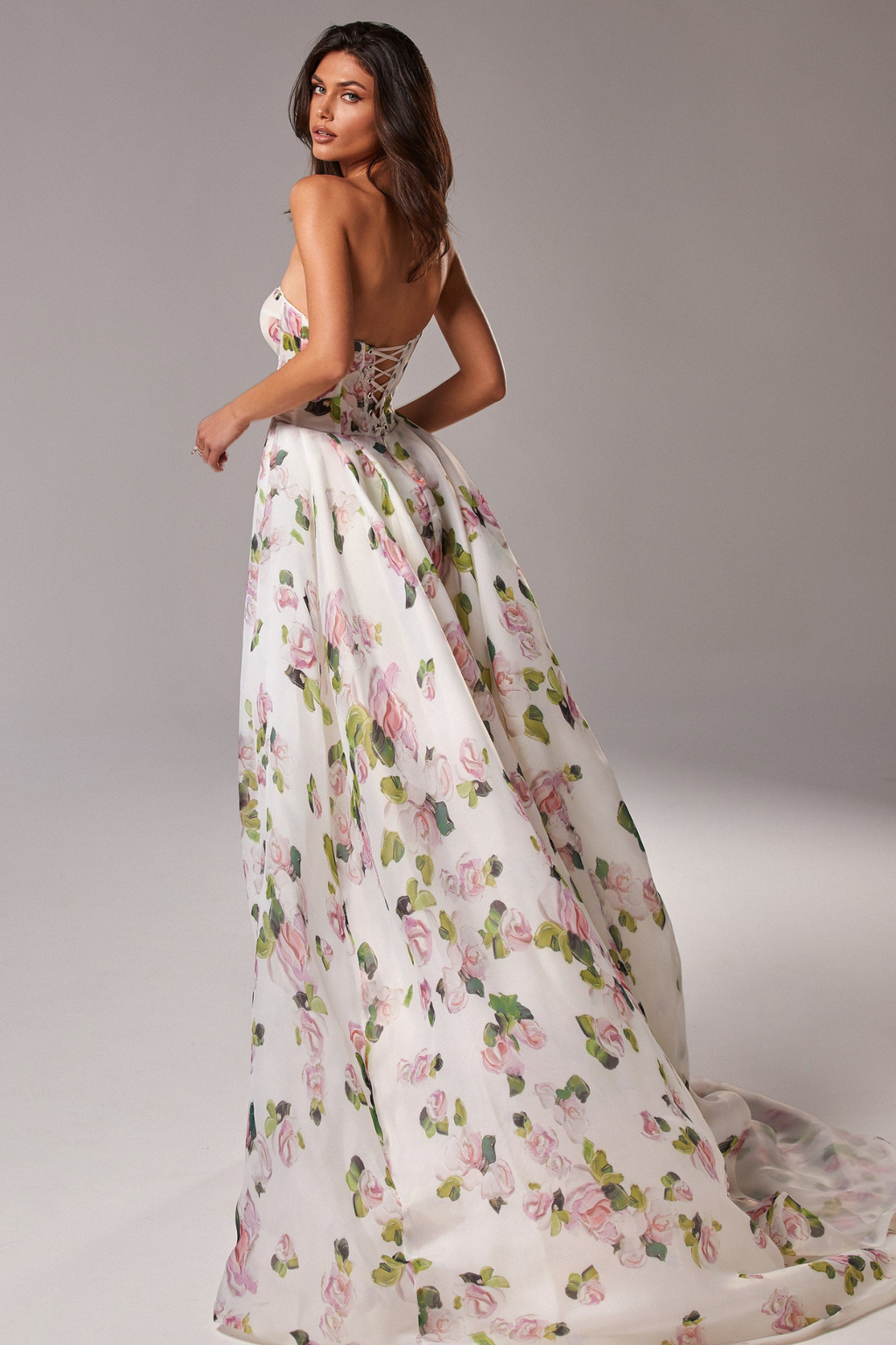 Apple Blossom Front Slit Maxi Dress