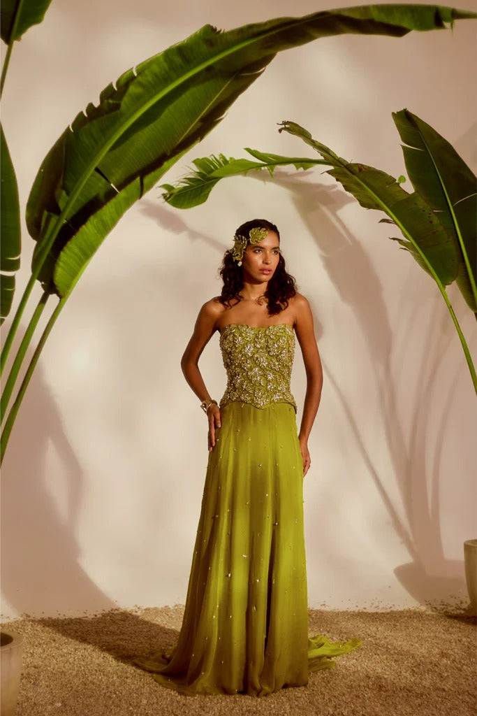 Olive Mirage Gown