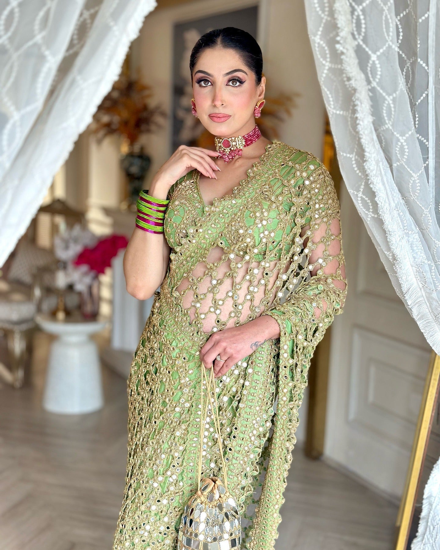 Celestial Mirror Saree