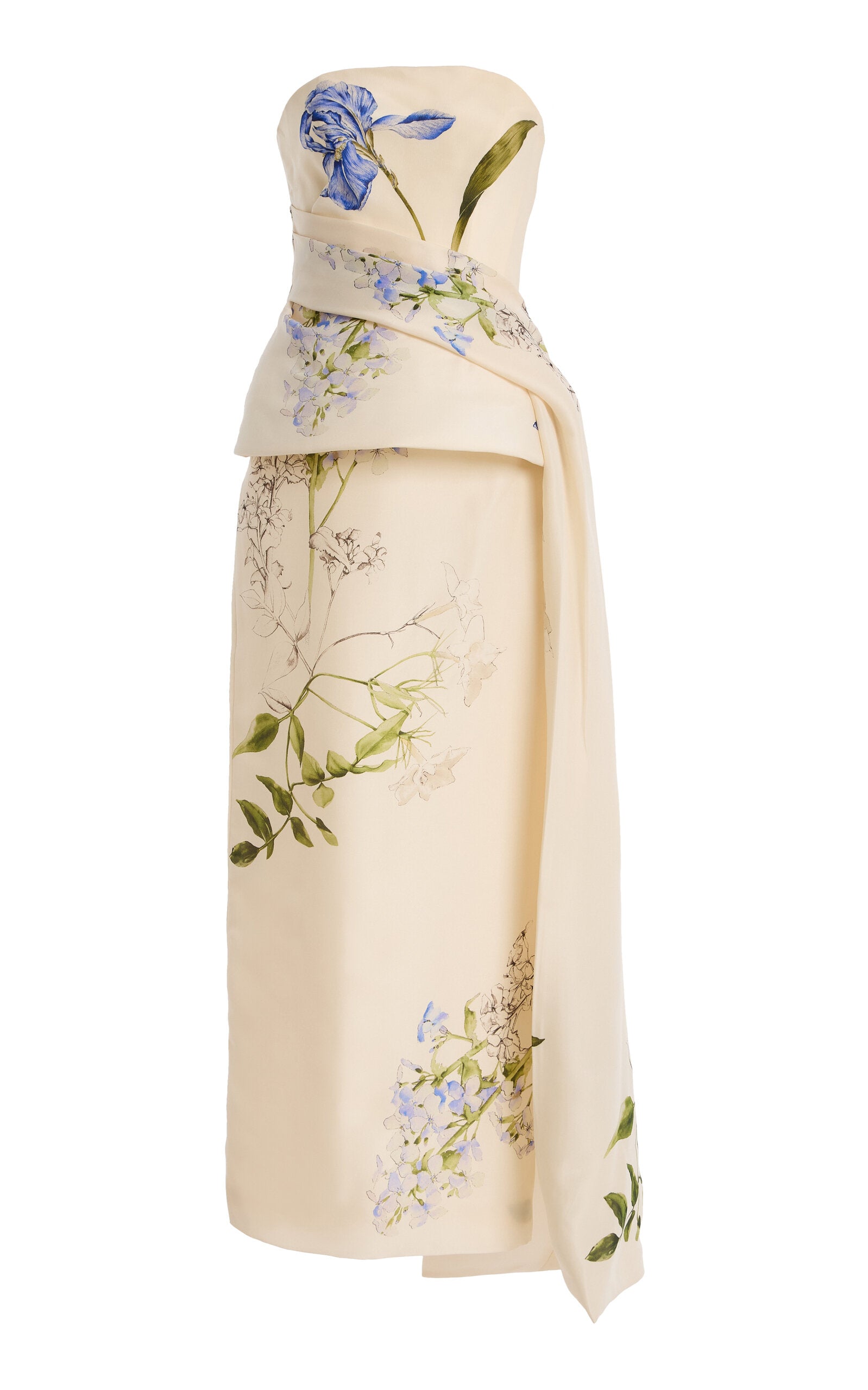 Botanical Peplum Elegance Gown