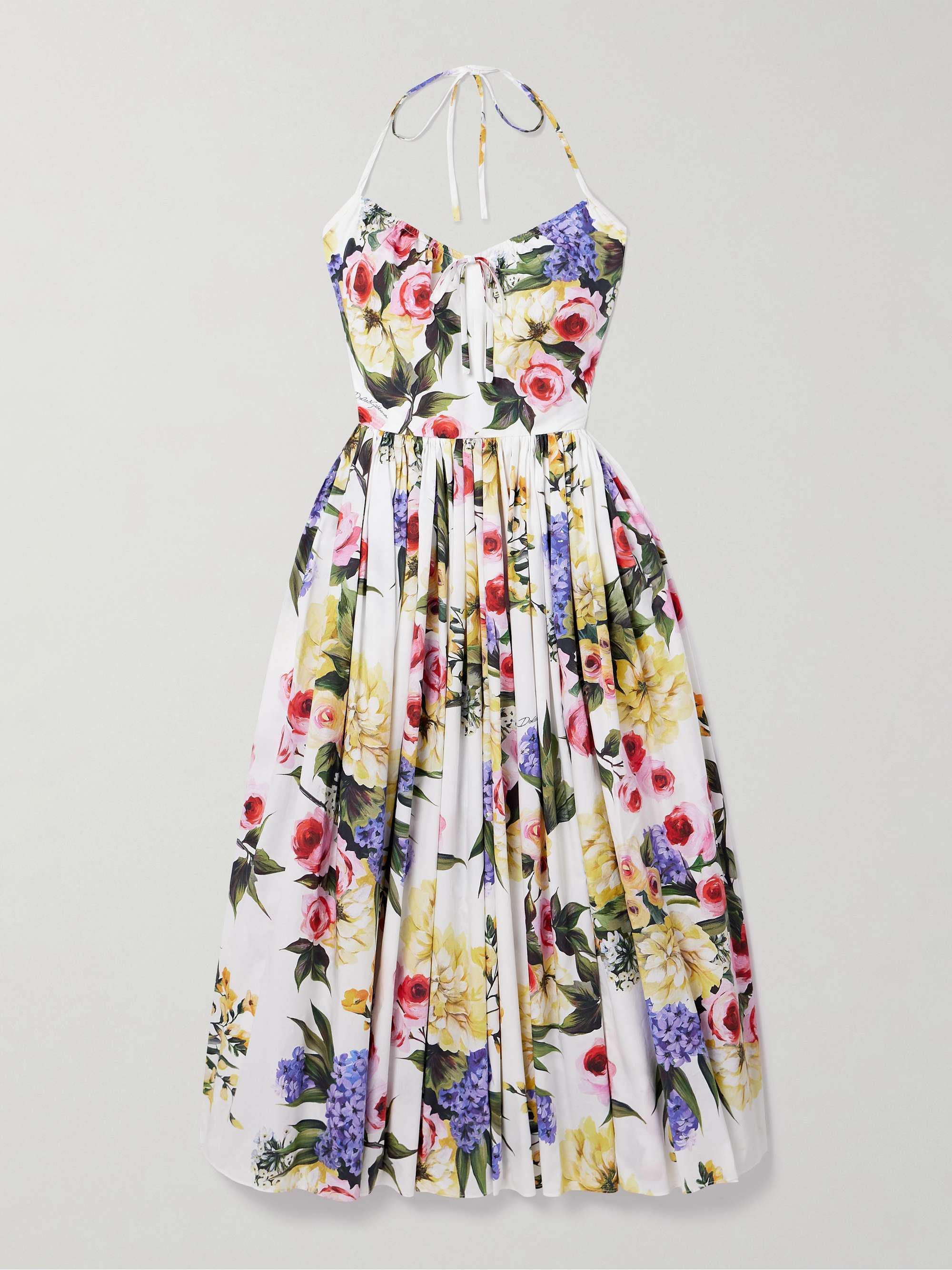 Floral Poplin Halterneck Midi dress